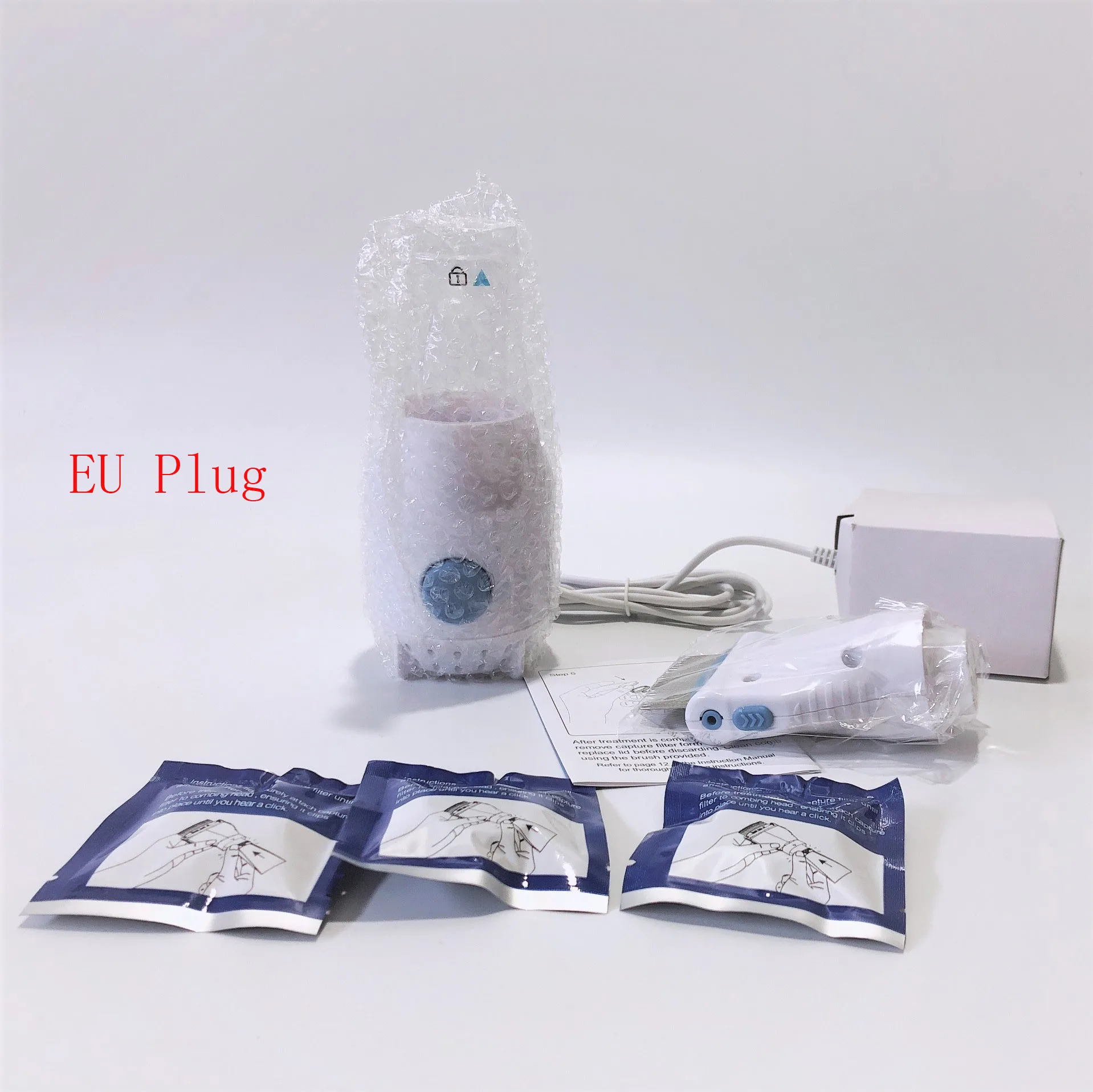 EU Plug Электрический гребень блохи лечение безопасным для домашних животных вшей убивает очиститель для волос, кошки, собаки, физической от блох, клещей Pet вшей cootie захват вышлите ваш заказ прямо к этому поставщику - Цвет: EU Plug