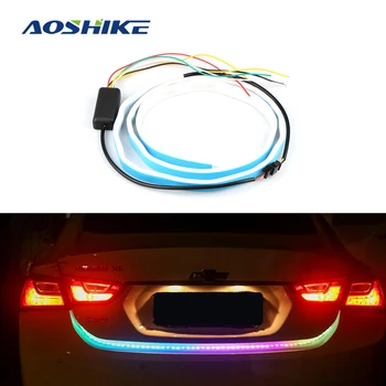 

AOSHIKE 1 PCS 5050 1.2M 1.5M LED Dynamic Streamer Brake Turn Signal Warning LED Strip Car Styling Rear Trunk Lights Multicolor