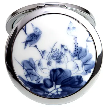 

1* Make-up Mirrors China Painting Style Mirrors MakeupTool Ceramic and Glass Mini Makeup Compact Pocket Mirror Cosmetic Mirrors