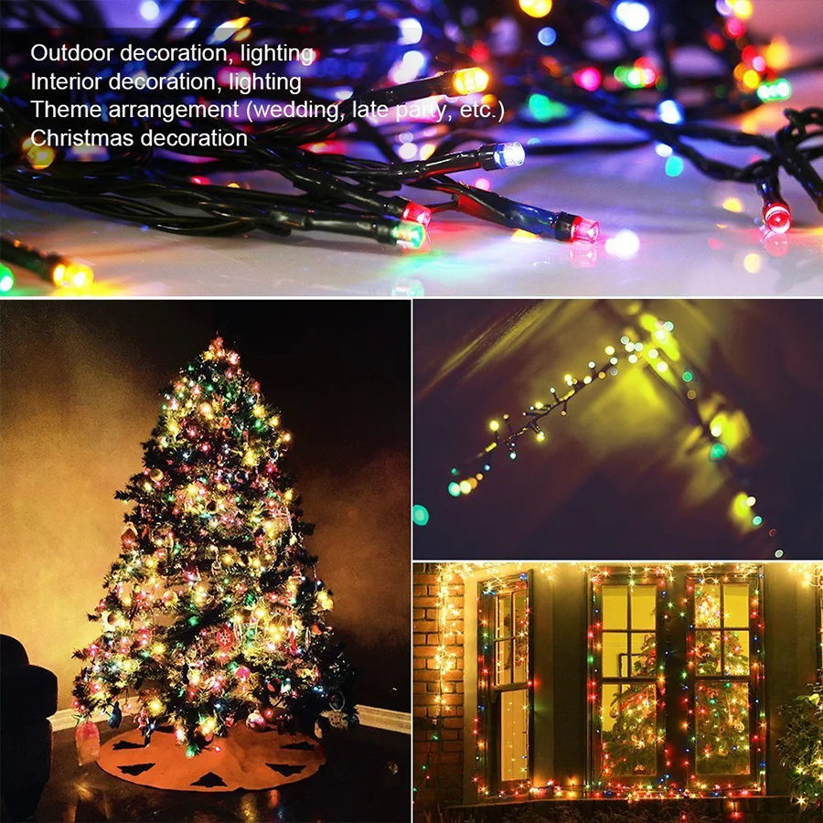 Waterproof 8 Modes 10M 20M 30M 50M Fairy Garden Light led string lights string lights led fairy lights Outdoor Indoor String Light Garland for Party Wedding Christmas Decoration