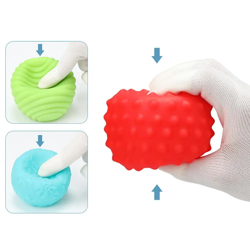 Textured Multi Ball Baby Set Educational Develop Baby Touch Teether Massage Soft Stress Balls
