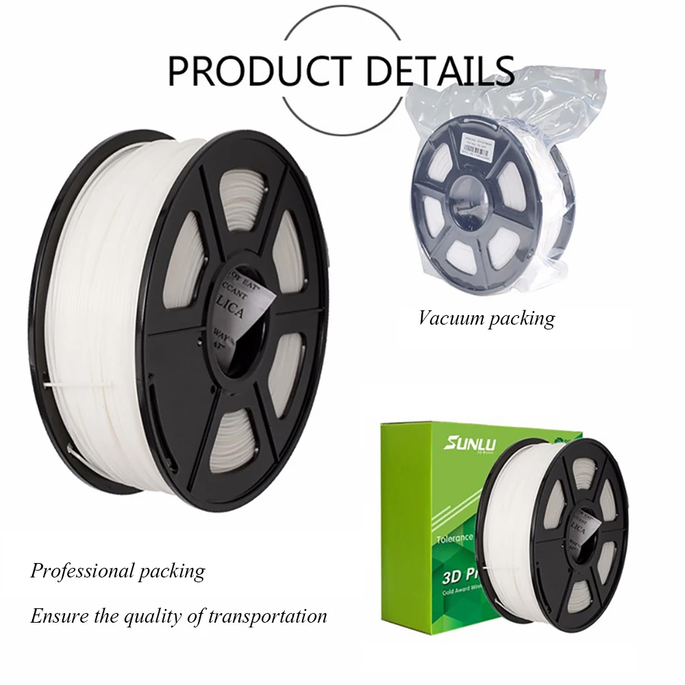 SUNLU PA Nylon V2 3D Filament For 3D Printer Need Platform High tensile Strength Filament 1.75mm 1KG/2.2LBS With Spool