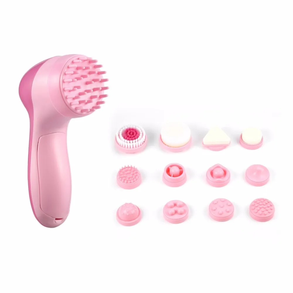 

Electrical Facial Cleansing Brush 12 in 1 Face Brush Body Massager Kit With Skin Cleaning Sponge Durableconvenien