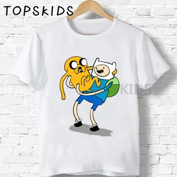

2019 Children Adventure Time Finn and Jake Cartoon Print T-shirts Boys&Girls Funny Baby Tops Kids Summer O-Neck T shirt,HKP5200