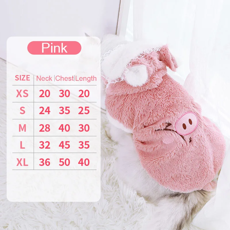Pink Одежда для кошек HOOPET, зимнее теплое пальто для питомцев, щенков, котят, куртка для маленьких и средних собак, кошек, чихуахуа, одежда, костюм - Цвет: Pink