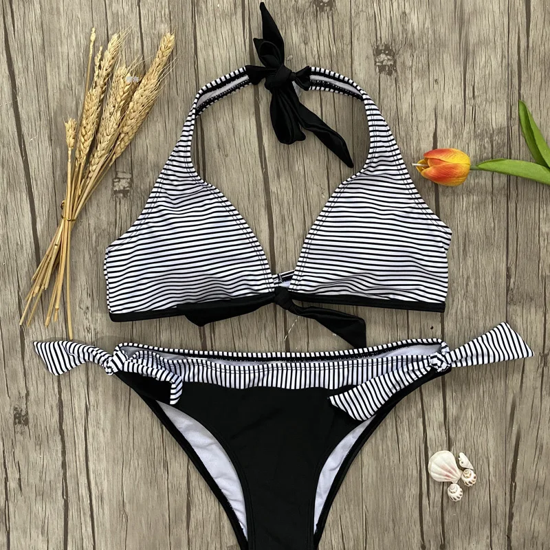 Sexy Striped Bikini Set-4