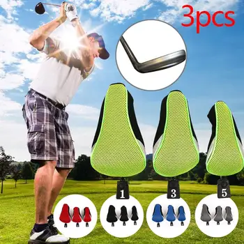 

Golf Club Head Golf Club Protector Organizi Numbers Outdoor 3PCS/Set Breathable Mesh Sport Storage Economic Accessories