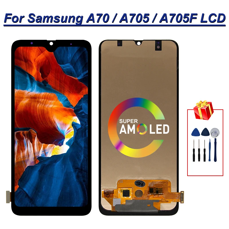 A705 AMOLED для Samsung Galaxy A70 LCD SM A705F/DS A705F дисплей сенсорный экран дигитайзер дисплей|Экраны мобильных телефонов| |
