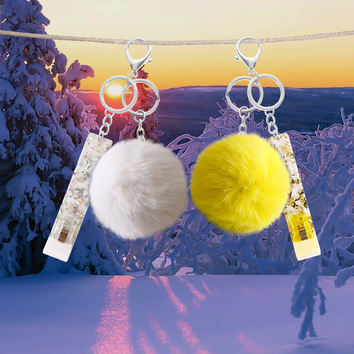 Card Grabber Pompom Keychain Contactless Picker for Long Nails Jewelry Keychains Pendant Christmas Gift Acrylic Puller | Украшения и
