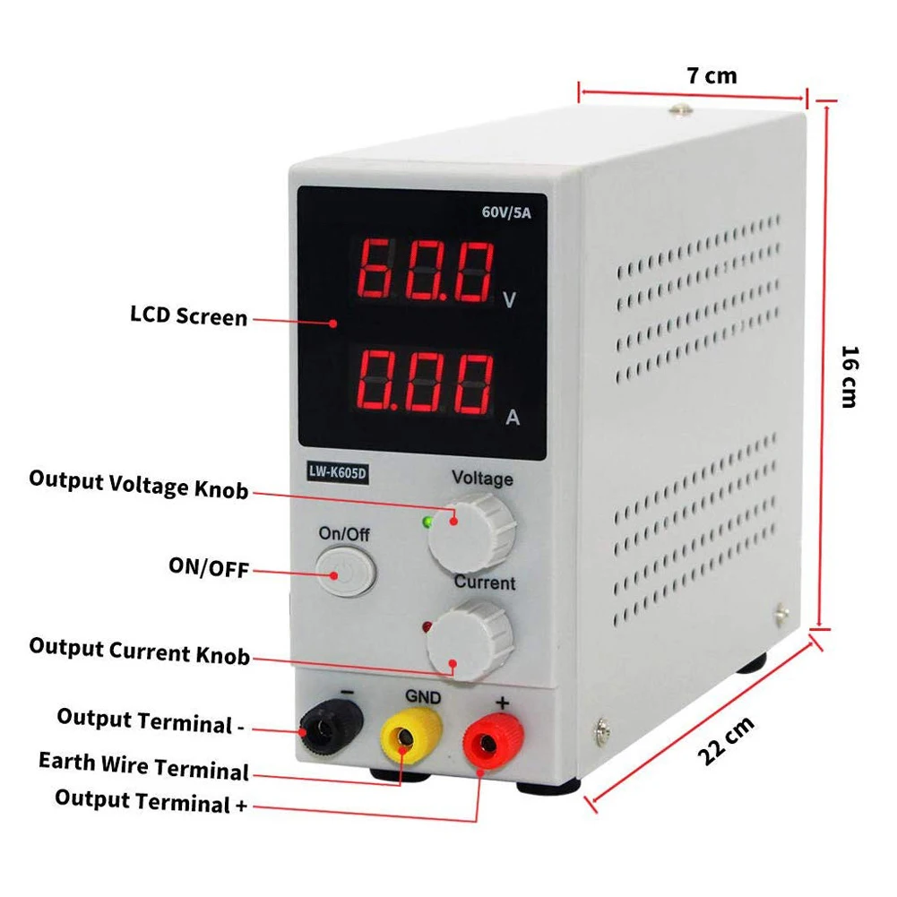 LW-K605D 60V 5A мини Регулируемый цифровой лаборатории коммутации Питание 110V 220 в США/ЕС/штепсельная вилка австралийского стандарта с Тесты линии
