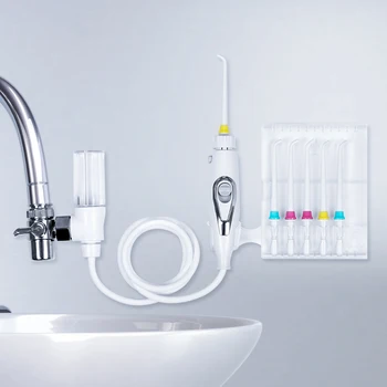 

6 Tips Faucet Oral Irrigator Water Dental Flosser Implements Water Jet Toothbrush Pick Dental Irrigator Teeth Cleaning Machine