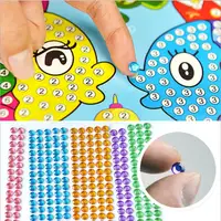 5pcs Lot DIY Diamond Stickers Handmade Crystal Paste Painting Mosaic Puzzle Toys Random Color Kids Stickers