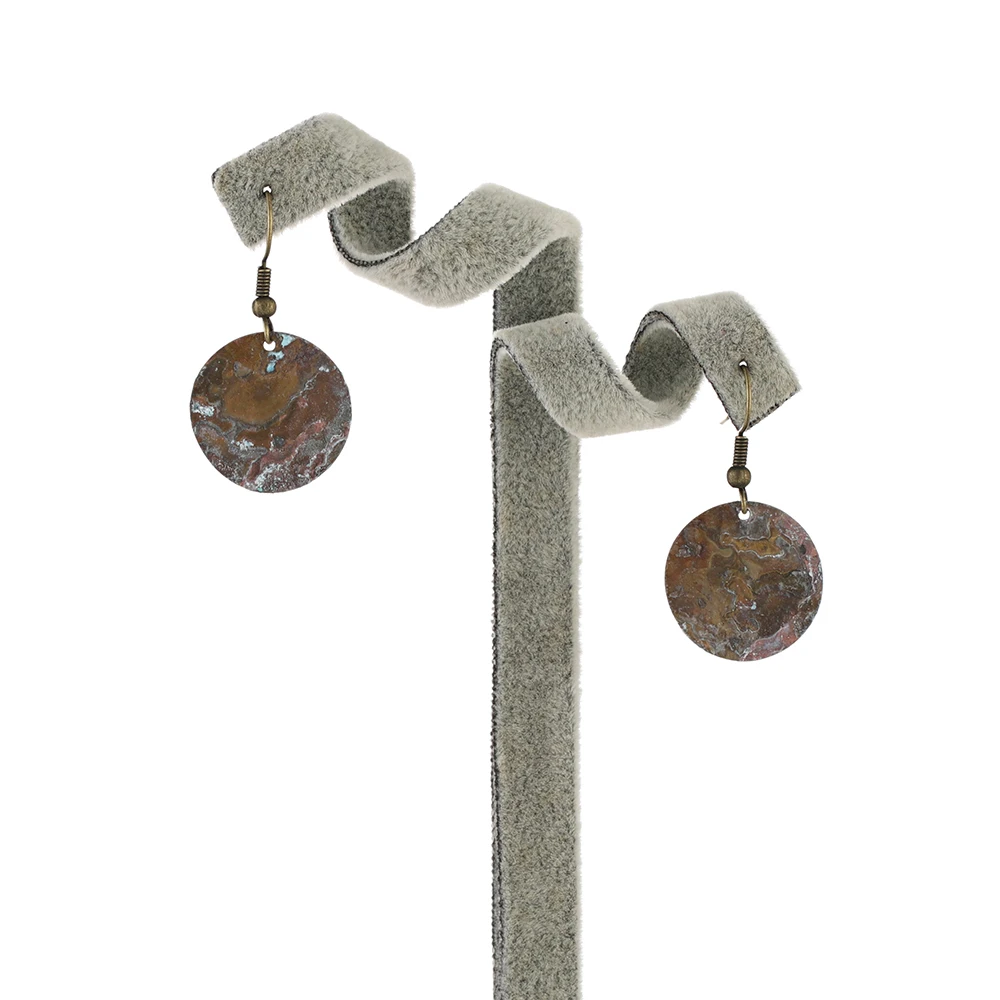 2019 винтажные металлические серьги с патиной для женщин медные Подвесные