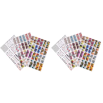 

6pcs Halloween Themed Nail Art Decaorations Cartoon Nail Stickers Nail Supplies