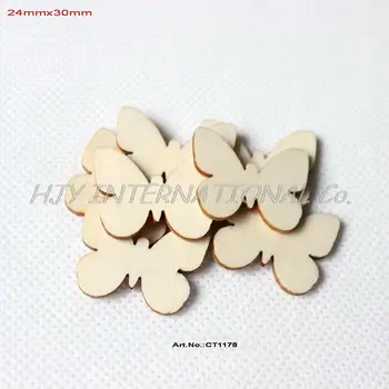 

(50pcs/lot)24mm x 30mm Easter Butterfly Wooden Butterfly Party crafts bulk scrapbooking card making-CT1178