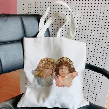 

women canvas bag Vintage Angel Roman myth accidentally produced women's literature and art"haajuku uzzang ins University