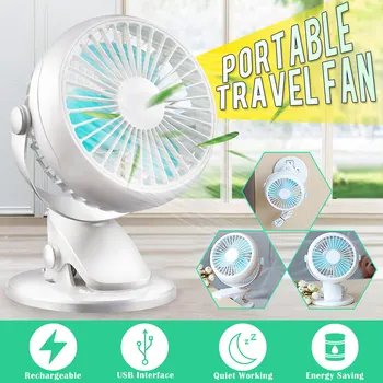 

Portable USB Personal Fan USB Desk Clip Fan Portable Travel Clip Fan Rechargeable USB Mini Clamp Fan