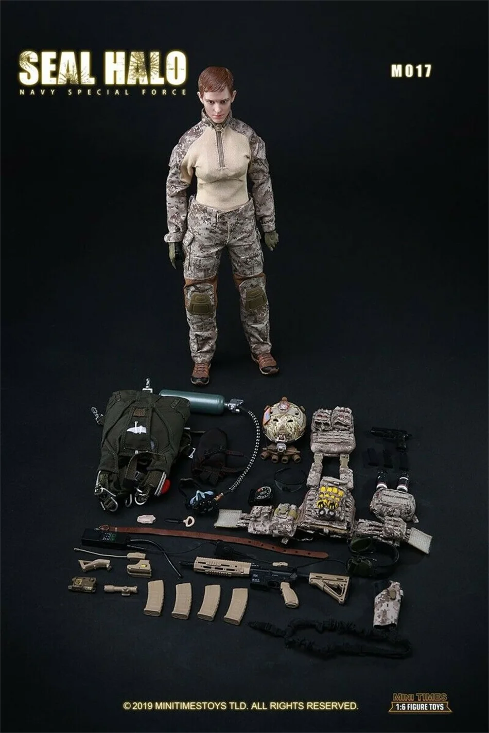 minitimes toys M017 1//6 SEAL HALO Night Jumping HK416 Sets Model For 12/" Doll