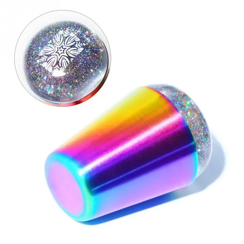 

Fashion Colorful Transparent Silicone Nail Scraper Transfer DIY Holographic Clear Print Art Manicure Tool 1PC