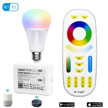 

9W LED lamp E27 RGB + CCT Bulb Night Mi Light LED Bulbs AC 85V-265V 2.4G RF Remote Control Smart Atmosphere lighting