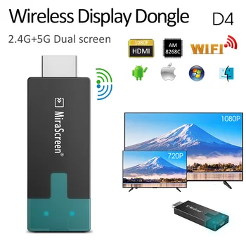 

TV Stick Mirascreen D4 5Ghz +2.4G High Speed WiFi Display TV Dongle Support Miracast Airplay DLNA for Apple Android Stick