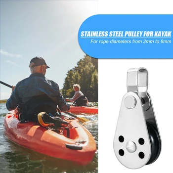 

Durable Stainless Steel Pulley Practical Multi-functional Classic Blocks Rope Runner Kayak Boat Canoe Anchor Accessories