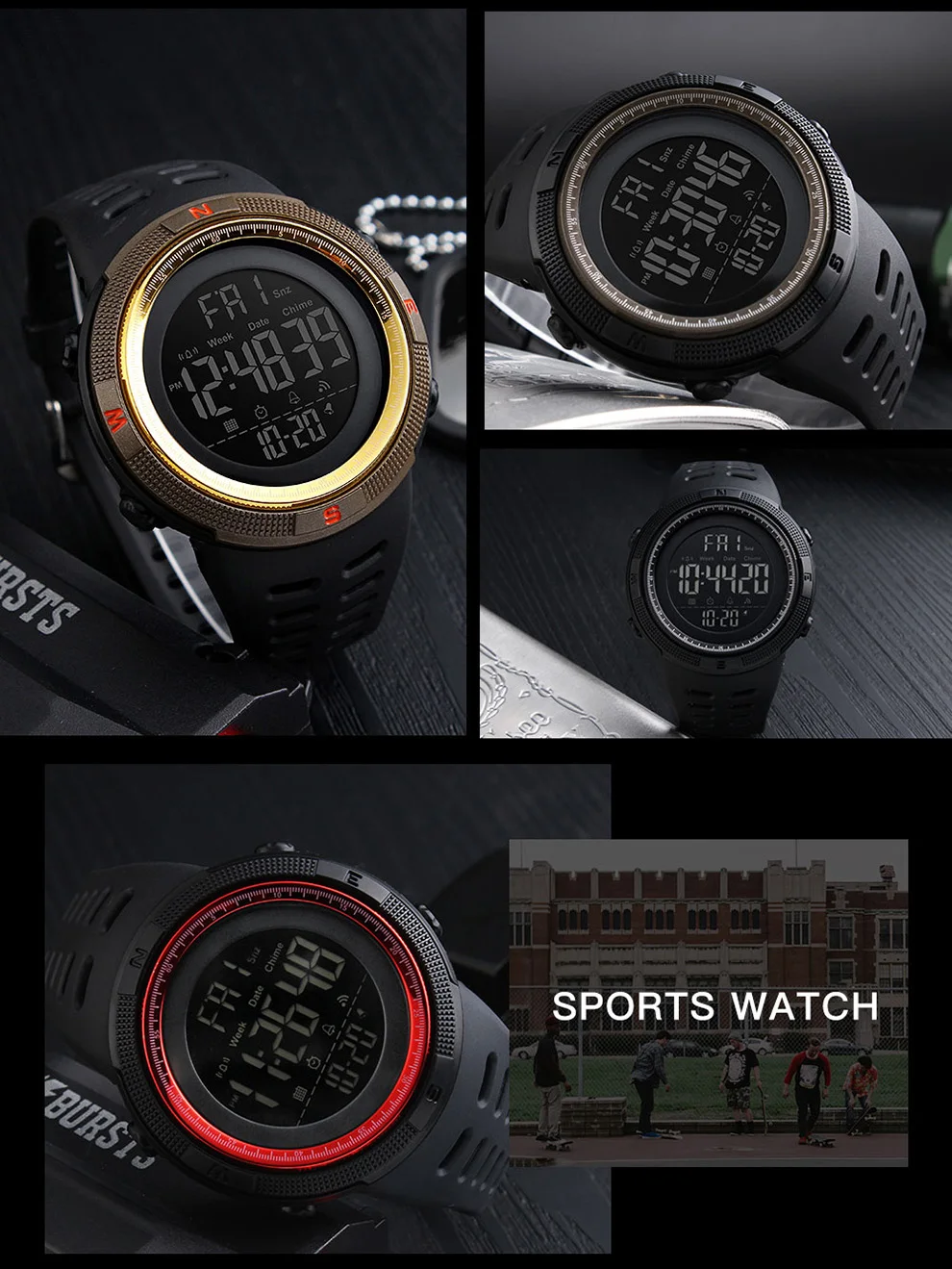 Плавание Дайвинг Chrono цифровые часы для мужчин s Спорт обратного отсчета наручные часы для мужчин Мода 2 времени будильник часы мужские часы час