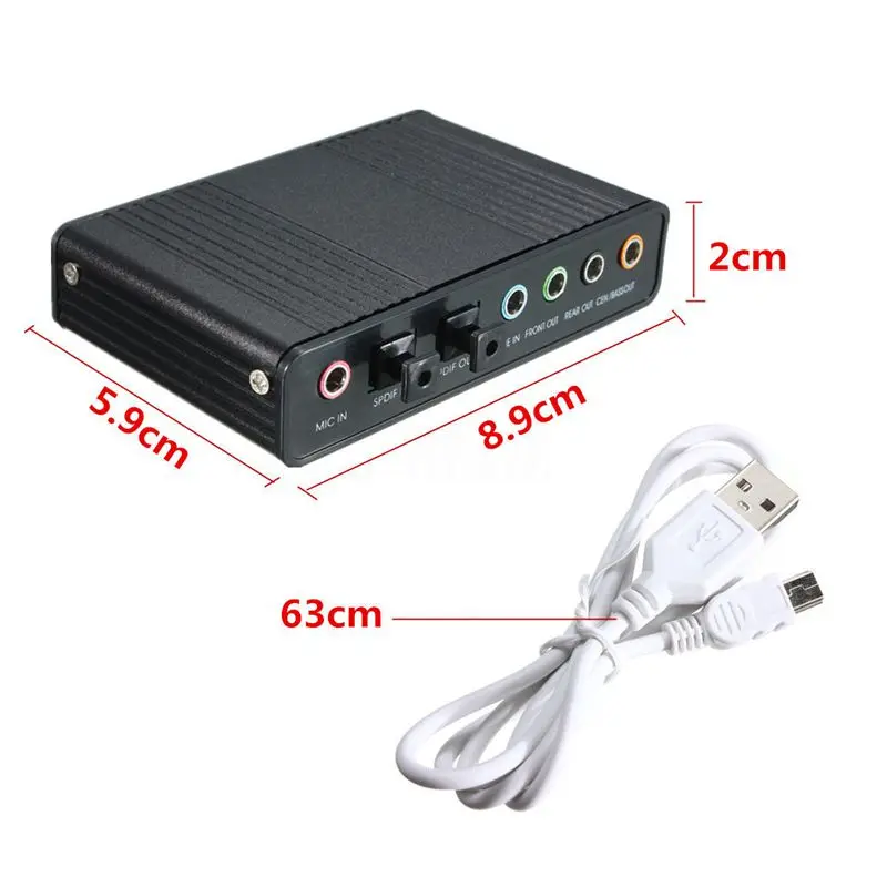 External USB 5 1 3D Audio Sound Card Virtual 7 1 Channel Converter Adapter Cable 3