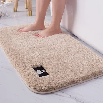 

Solid Color Bathroom Mat High-fleece Bath Mat Super Absorbent Bathroom Carpets Rugs Floor Mat Doormat For Shower Room Bath Mats