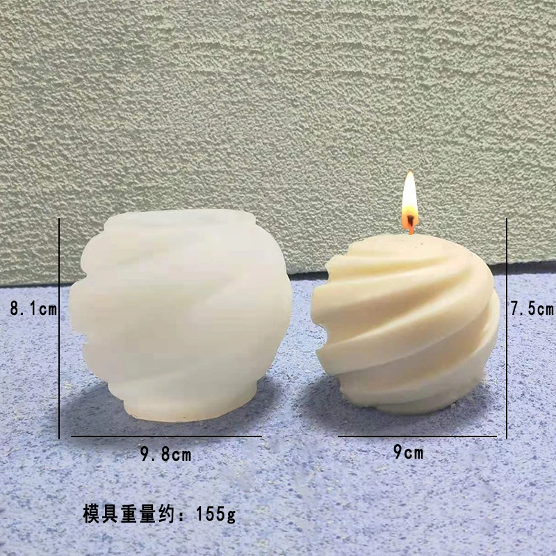 Description Picture 3 of item3D spherical silicone mold DIY sculpting spiral ball plaster resin crafts mold Handmade candle soap making tools Home gifts