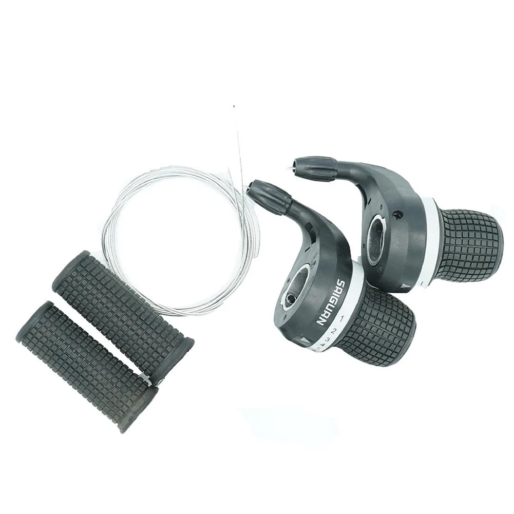 Mountain Bike Cycle 3x7 Speed Gear Shift Handlebar Shifter + Grips