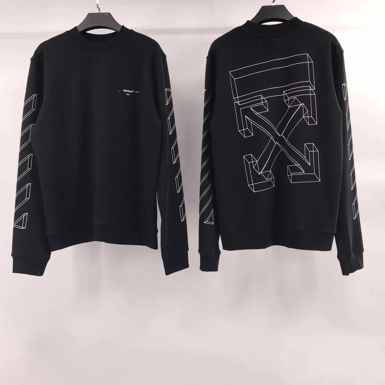 OFF-white уличная одежда с круглым вырезом и длинными рукавами, трехмерные мужские свитшоты со стрелками