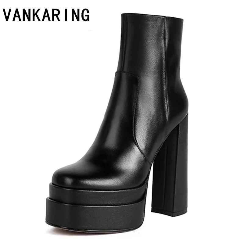 

boots women shoes autumn winter luxury brand designer chelsea chunky heel female double layer platform ankle boots fashion boots