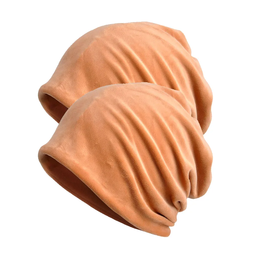 [AETRENDS] Зимние шапки-бини, шарф-воротник для женщин или мужчин, Лыжные шапки-бини(1 товар для 3 функций) Z-6123 - Цвет: 2pack of Camel