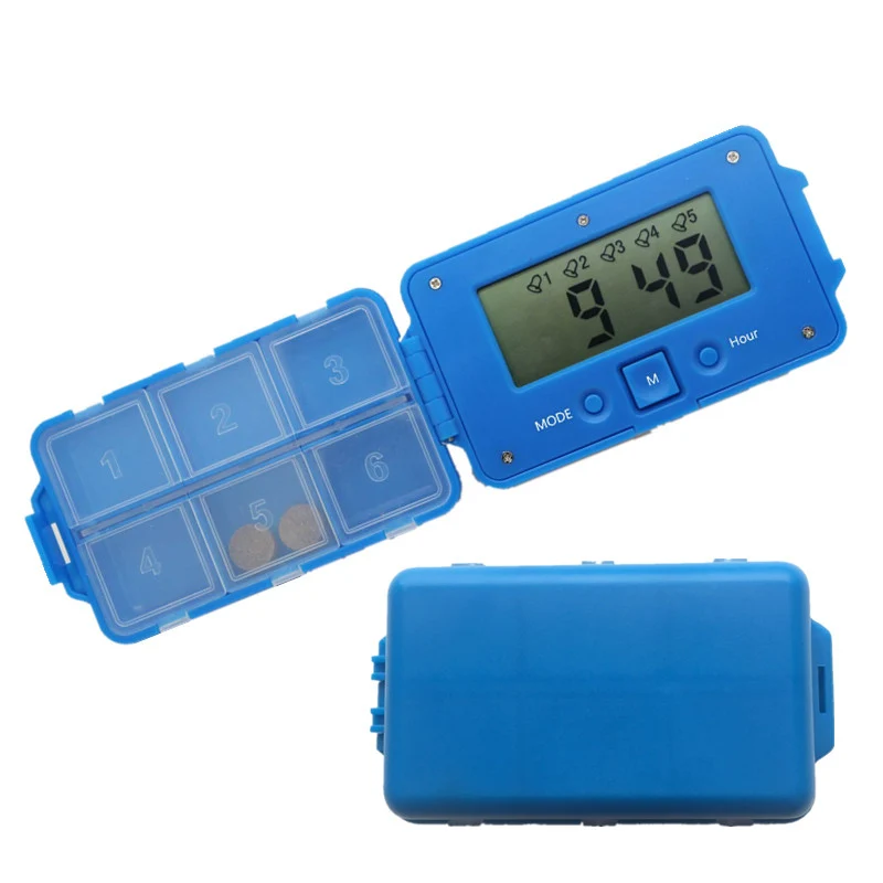 6 Grids Pill Box Medicine Storage Box LED Timer Reminder Alarm Clock Portable Pill Case Organizer Daily Pill Dispenser Splitters