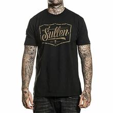 Sullen hommes pochoir à manches courtes t-shirt Vintage noir vêtements crâne R Top qualité t-shirt(China)