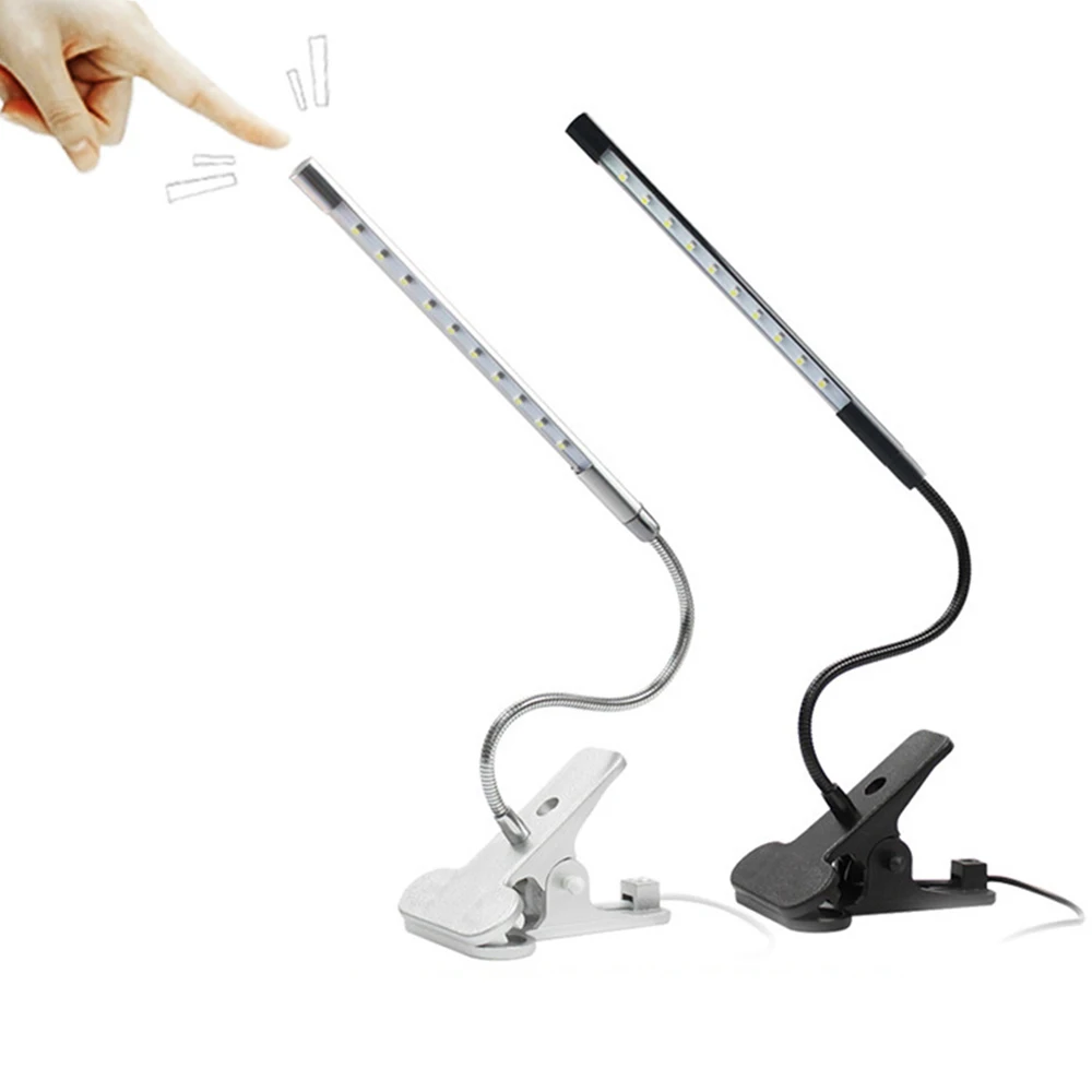 

DC5V Touch LED Light USB Powered LED Clip Table Desk Light 8W 3 Modes 10 Levels Dimmable Lamp Bendable Clamp Lights UK