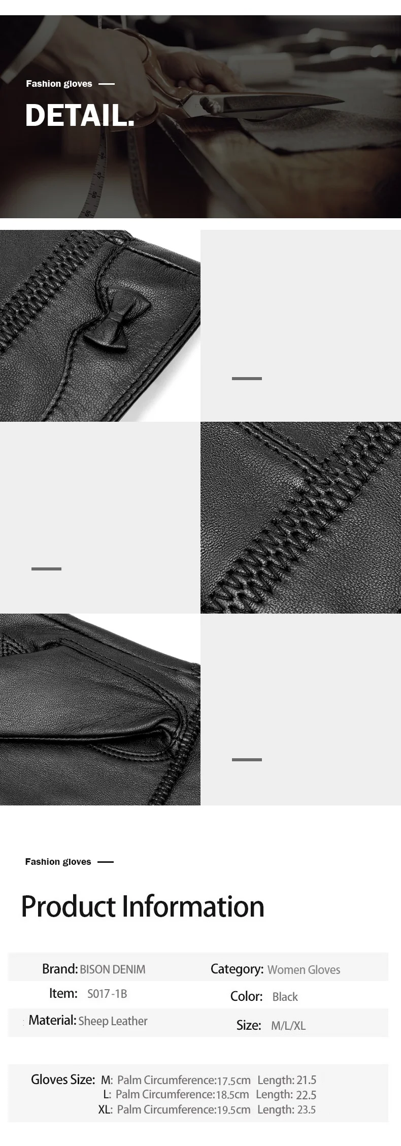 BISON DENIM, Натуральная овечья кожа, женские теплые перчатки, Осень-зима, утепленные, сенсорный экран, модные перчатки для женщин, S017