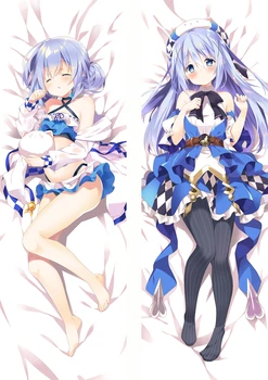 

2020 February Update Anime Is the order a rabbit pillow Case Cover Kafuu Chino 3D Double-sided Bedding Hugging Body pillowcase