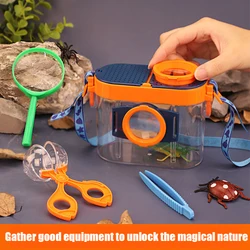 Ciência brinquedos educativos caixa de observação inseto portátil crianças ao ar livre esportes experimento exploração montessori presente natal