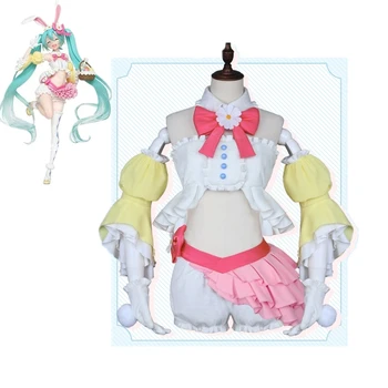 

High Quality 2019 Vocaloid Hatsune Miku Cosplay Cute Rabbit Ears Clothing Suits Carnival/Halloween Cosplay Costumes for Women