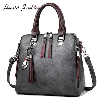 

Retro PU Leather Ladies HandBags Women Messenger Bags Totes Tassel Designer Crossbody Shoulder Bag Boston Hand Bags Hot Sale