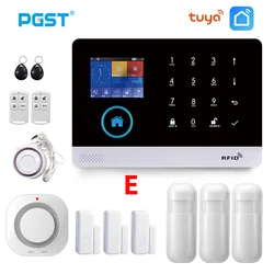 PGST PG103 TUYA WIFI GSM Wireless Home Security With Fire Smoke Detector Alarm System Remote Control Smart Life