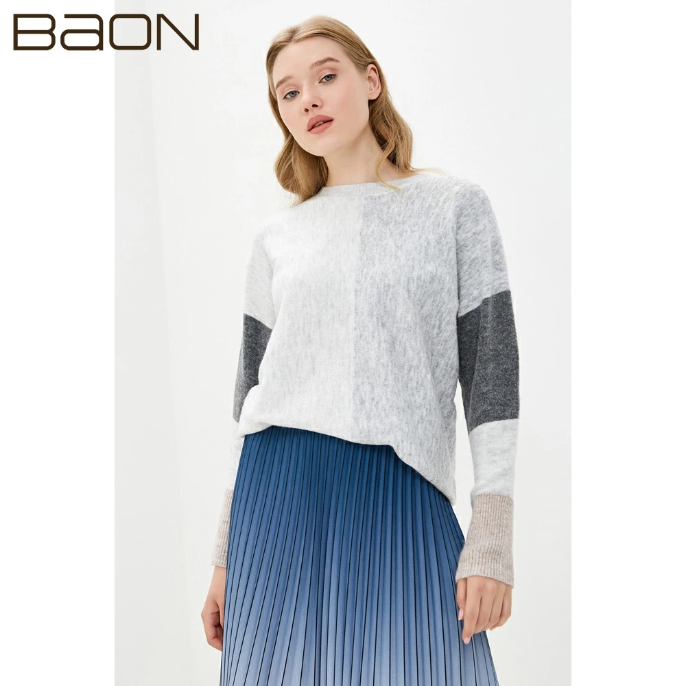 Женский джемпер в стиле color-block Baon B130628 | Женская одежда
