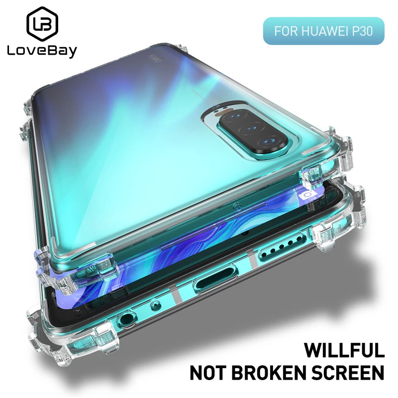 Lovebay Силиконовый ТПУ противоударный телефон чехол для huawei P10 P20 P30 Lite прозрачный