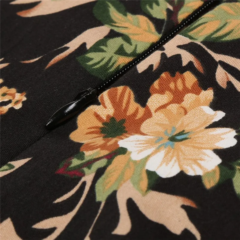 Kostlish Cotton Summer Dress Women 2017 Sleeveless Tunic 50s Vintage Dress Belt Elegant Print Rockabilly Party Dresses Sundress (36)