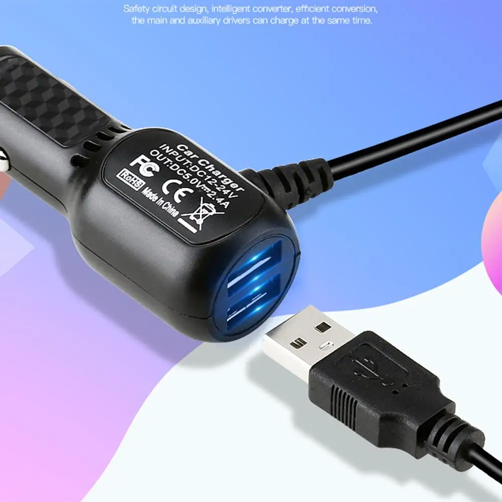 12V 4A автомобиля Зарядное устройство 3-в-1 двойной USB кабель многофункциональном автомобильном Зарядное устройство с микро USB Порты и разъёмы разъемы для сотовые телефоны, планшеты