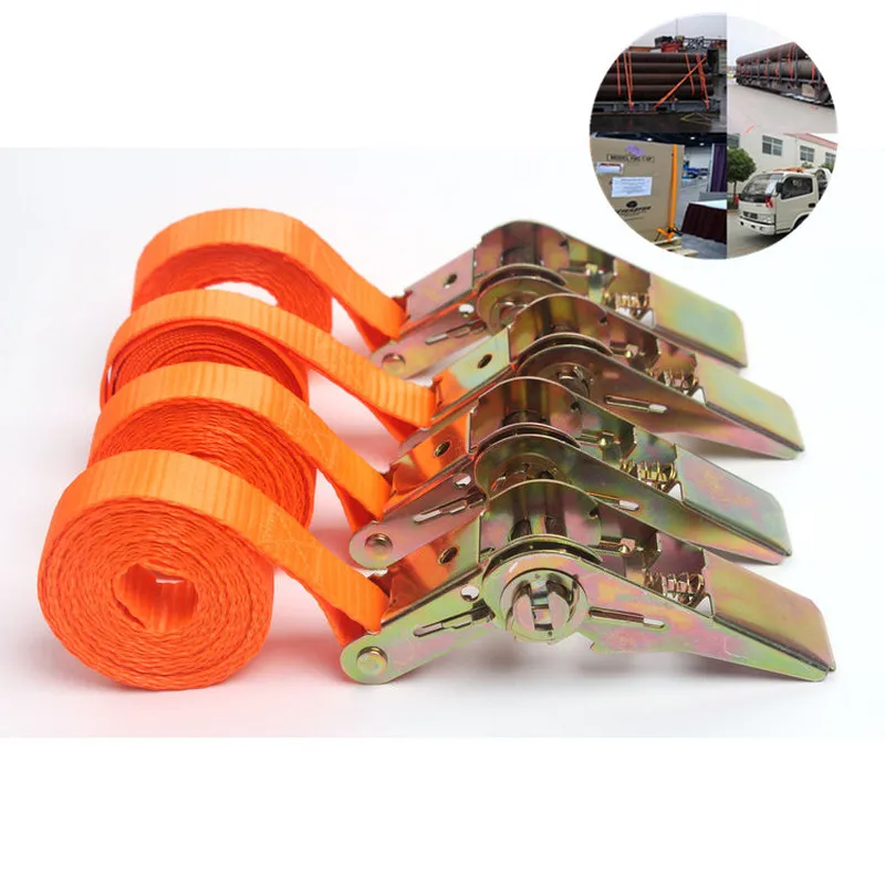 

1-6M*25mm Car Tension Rope Tie Down Strap Cargo Strap Ratchet Freight Fixed Tightener Rope For Luggage Goods Buckle tape Tool