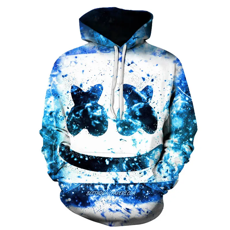 Photo Color 3D печать Новые мужские и женские модные толстовки marshmello электрическая толстовка с капюшоном для ди-Джея Мужская Повседневная Толстовка - Цвет: Photo Color