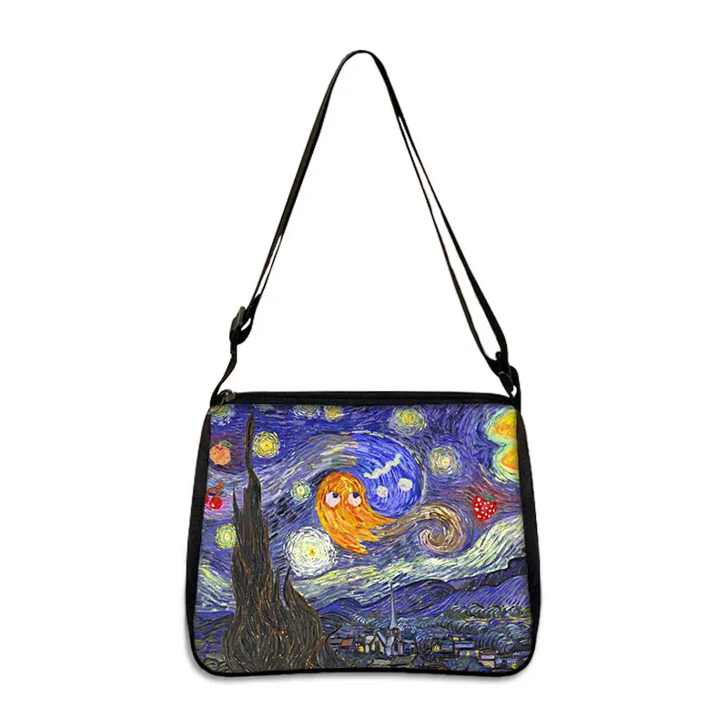 Van Gogh Art Famous Paintings Handbag Women Shoulder Bags Oil Painting Starr Night / Mona Lisa Shopping Bag Canvas Tote Bags 